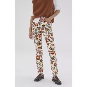 Anthropologie The Cigarette Floral Slim Straight Jeans - Size: 25